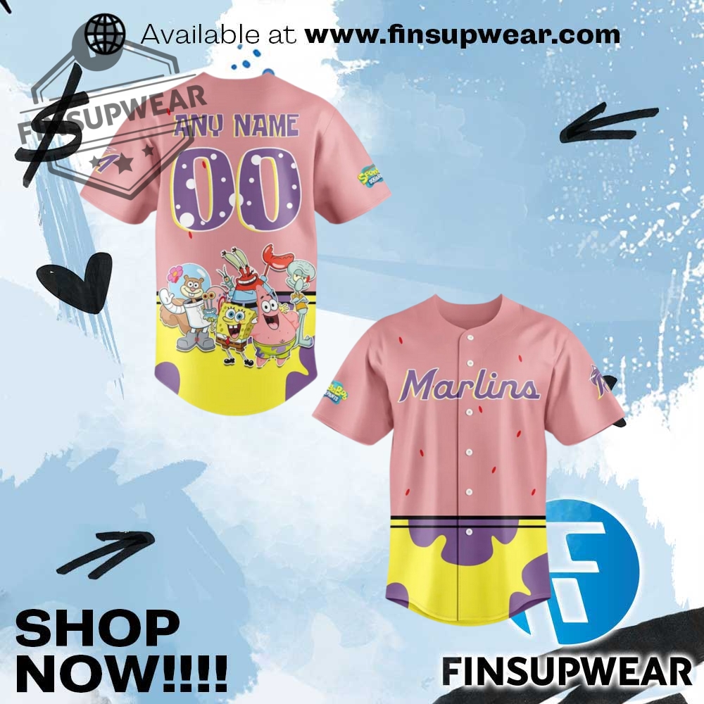 Top Trending 2025: Must-Have Hockey Jerseys, Basketball Jerseys and Baseball Jerseys 9 Miami Marlins X Spongebob Squarepants Day Baseball Jersey