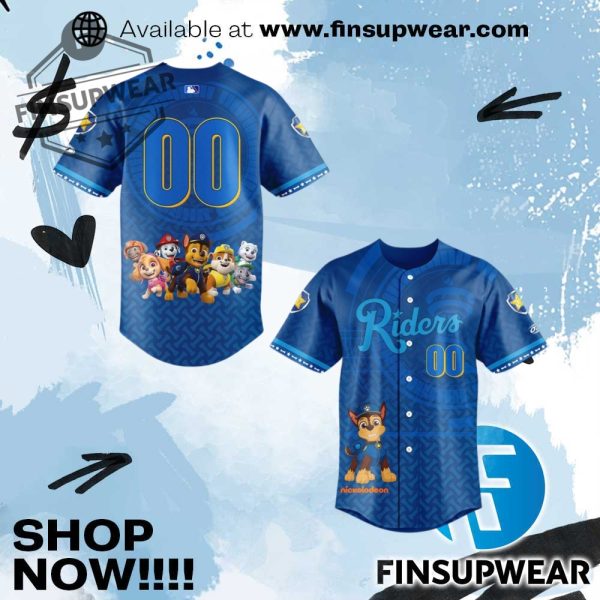 Frisco Roughriders Paw Patrol Night Limited Edition Baseball Jersey finsupwear 1