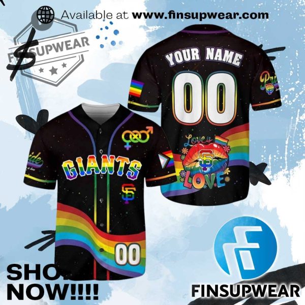 2025 Giants Pride Month Love Is Love Baseball Jersey finsupwear 1