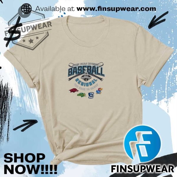 Arkansas Ndsu Creighton Jayhawks Ncaa Division I Baseball Regionals 2025 The Road To Omaha Shirt finsupwear 2
