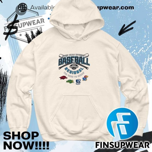 Arkansas Ndsu Creighton Jayhawks Ncaa Division I Baseball Regionals 2025 The Road To Omaha Shirt finsupwear 4