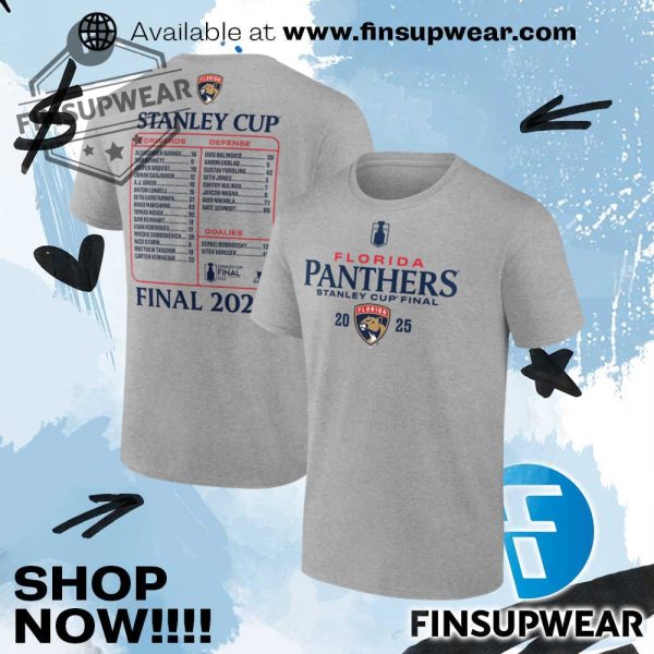 Florida Panthers Fanatics 2025 Stanley Cup Final Roster Tshirt finsupwear 1
