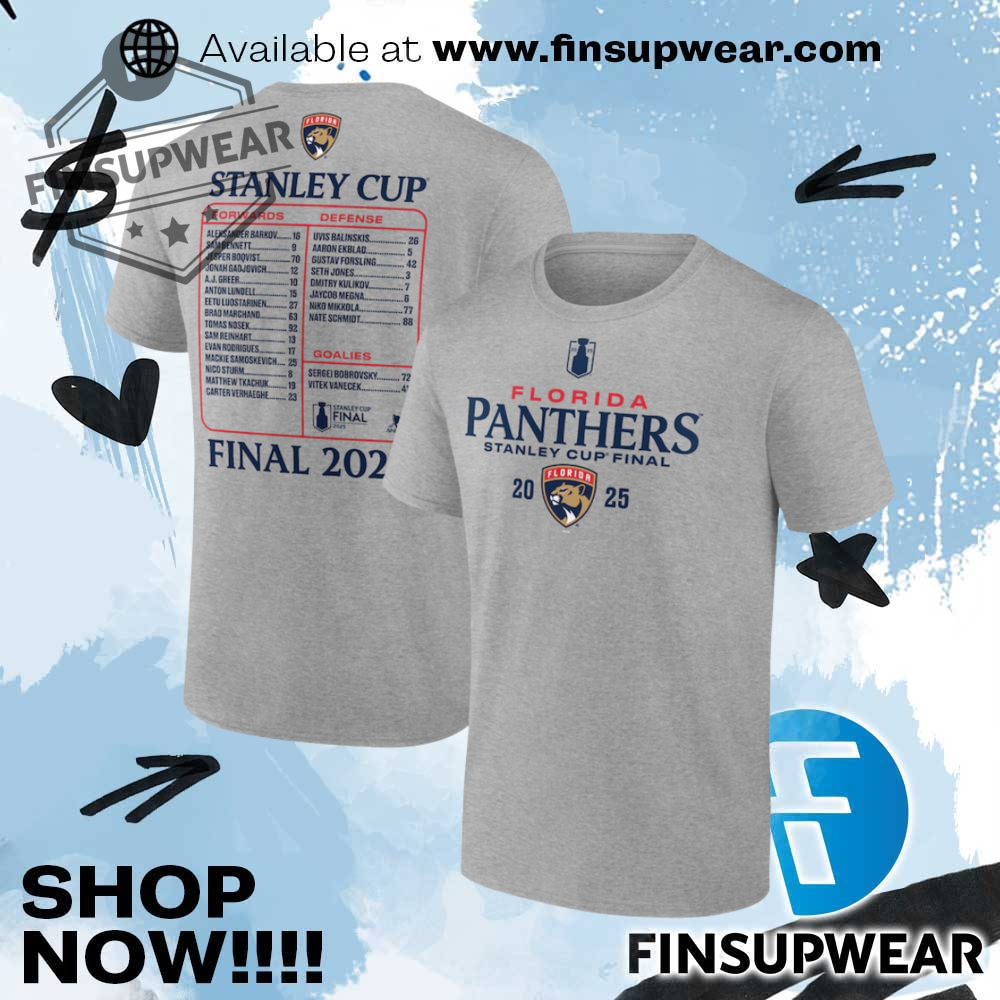 Florida Panthers Fanatics 2025 Stanley Cup Final Roster Tshirt
