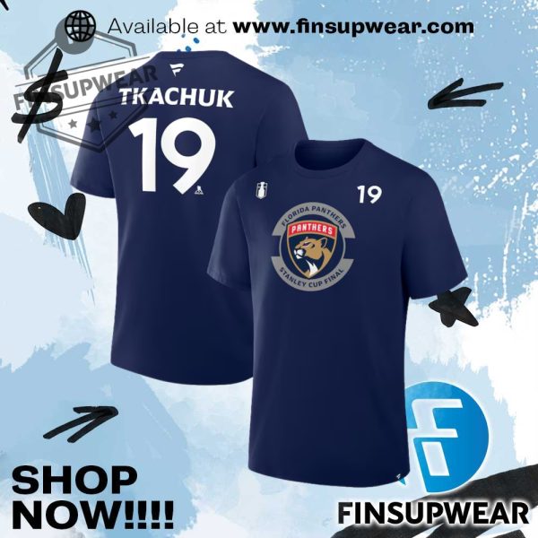 Matthew Tkachuk Florida Panthers Fanatics 2025 Stanley Cup Final Authentic Pro Name Number Tshirt finsupwear 1