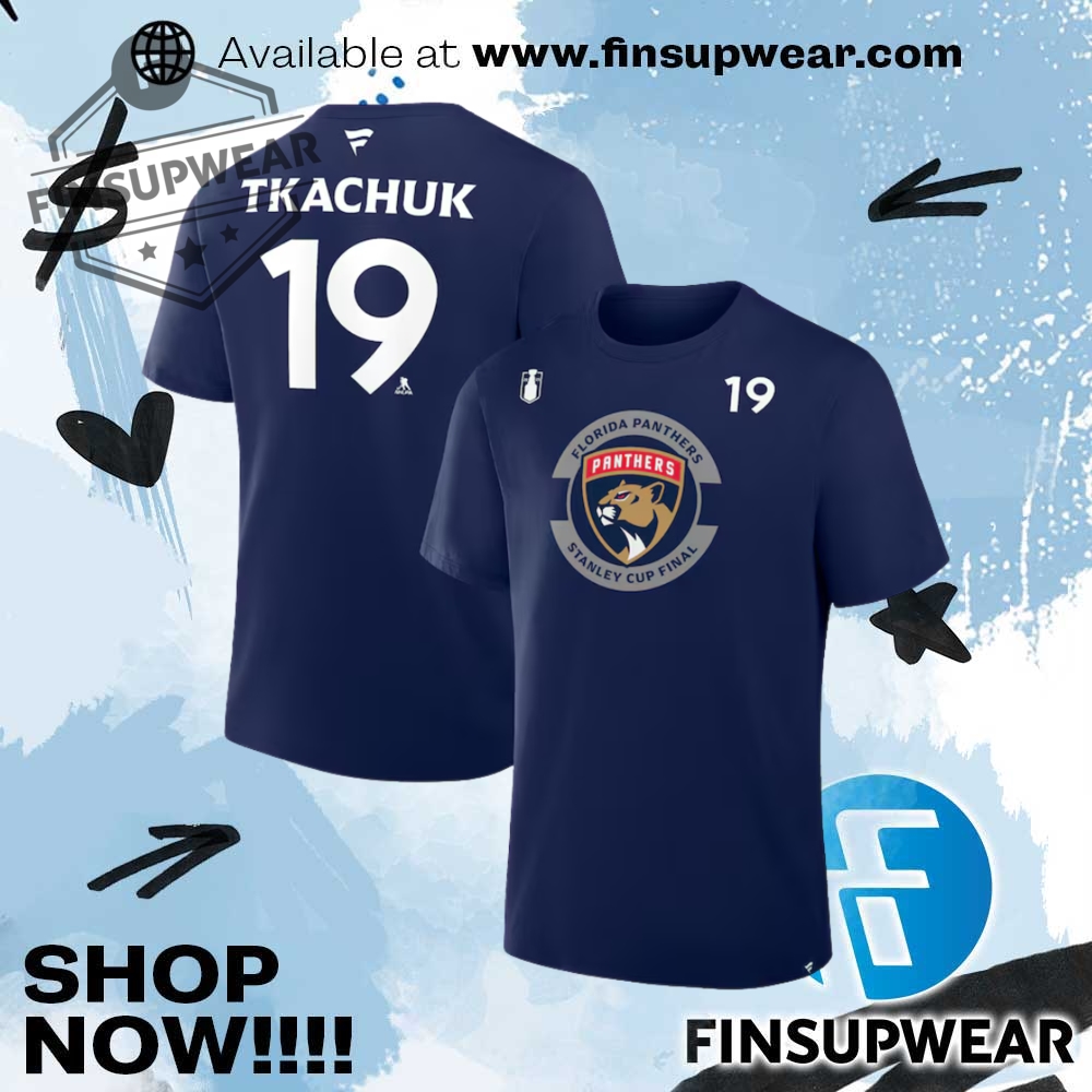Matthew Tkachuk Florida Panthers Fanatics 2025 Stanley Cup Final Authentic Pro Name  Number Tshirt