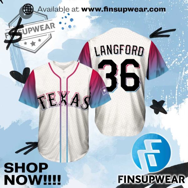 Ranger Wyatt Langford Baseball Jersey finsupwear 1