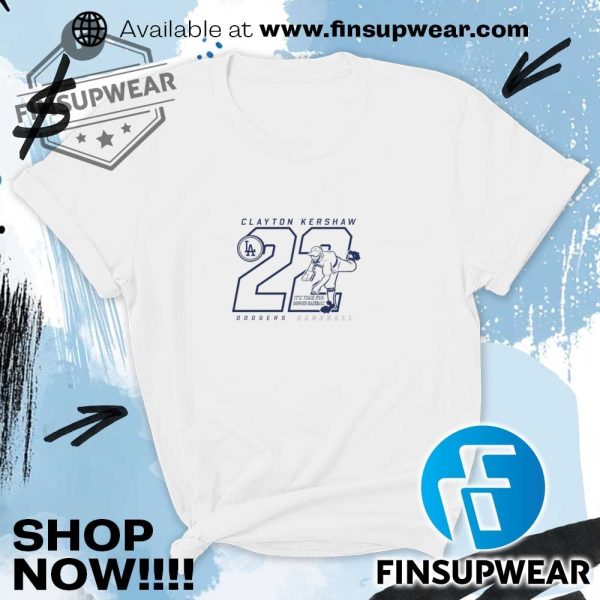 Clayton Kershaw 22 Los Angeles Dodgers Its Time For Dodger Baseball Player Art Shirt finsupwear 1