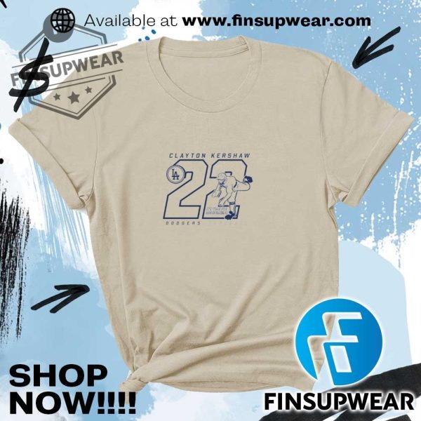 Clayton Kershaw 22 Los Angeles Dodgers Its Time For Dodger Baseball Player Art Shirt finsupwear 2