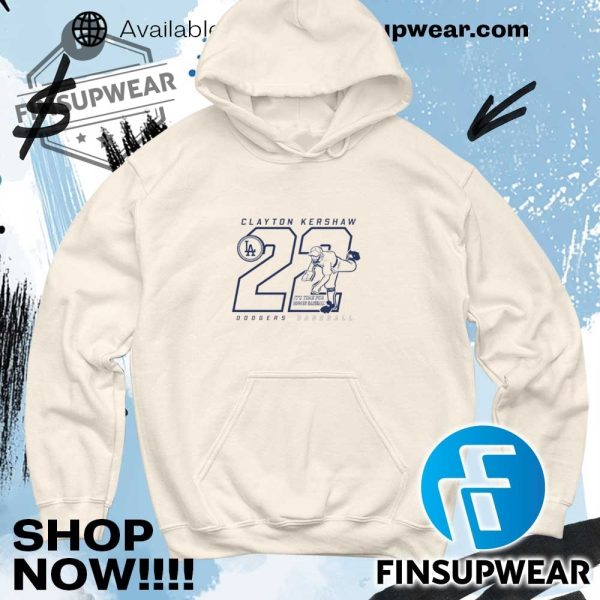 Clayton Kershaw 22 Los Angeles Dodgers Its Time For Dodger Baseball Player Art Shirt finsupwear 4