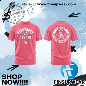 Official Los Angeles Dodgers X Everybody Vs Cancer Awareness Day 2025 Shirt finsupwear 1