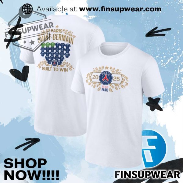 Paris Saintgermain 2025 Champions League Winners Roster Jersey Tshirt finsupwear 1