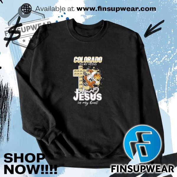 Colorado Buffaloes In My Veins Jesus In My Heart Shirt finsupwear 3