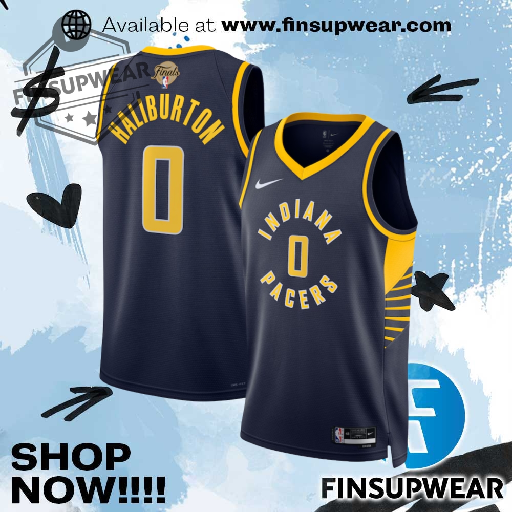 Tyrese Haliburton Indiana Pacers Nike Unisex 2025 Nba Finals Swingman Jersey finsupwear 1