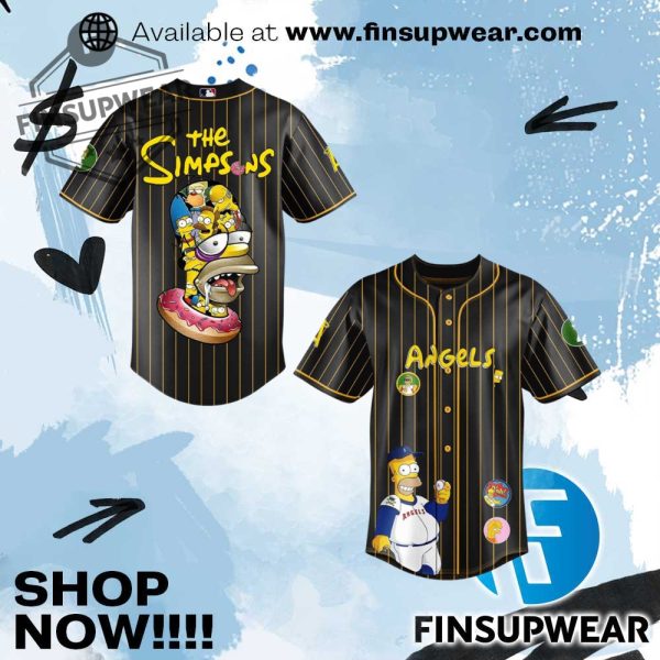 Los Angeles Angels Mlb X The Simpsons Baseball Jersey Style finsupwear 1