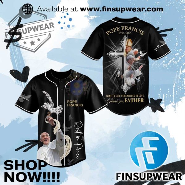 Pope Francis Black Baseball Jersey finsupwear 1