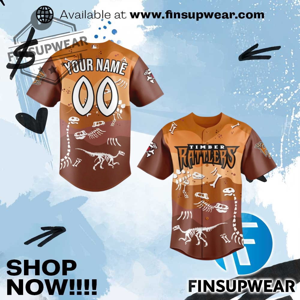 Wisconsin Timber Rattlers Dino Night Limited Edition Baseball Jersey 1 Wisconsin Timber Rattlers Dino Night Limited Edition Baseball Jersey