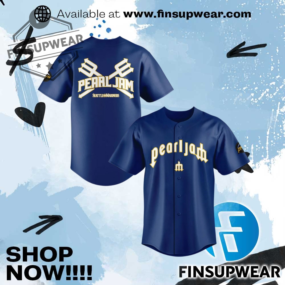 Seattle Mariners Pearl Jam Ten Club Night Baseball Jersey 1 Seattle Mariners Pearl Jam Ten Club Night Baseball Jersey