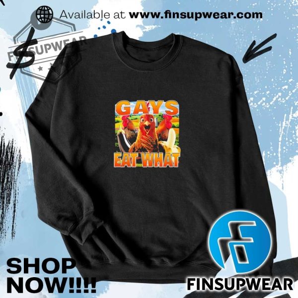 Chickens Banana Eggplant Gays Eat What Shirt finsupwear 3