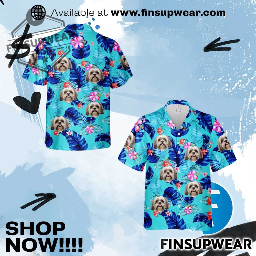 Dog Cat Personalized Custom Unisex Tropical Hawaiian Aloha Shirt finsupwear 1
