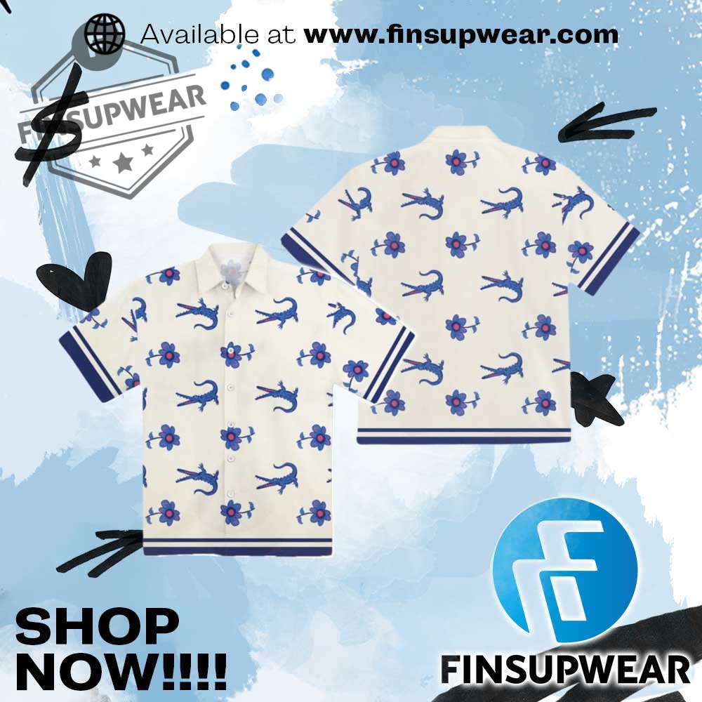 Lochlan Ratliff The White Lotus Crocodile Flower Shirt 1 Lochlan Ratliff The White Lotus Crocodile Flower Shirt