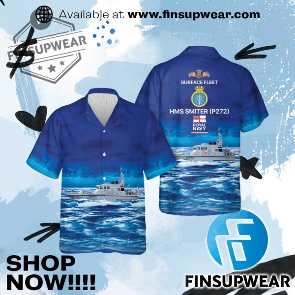 Royal Navy Hms Smiter P272 Hawaiian Shirt finsupwear 1