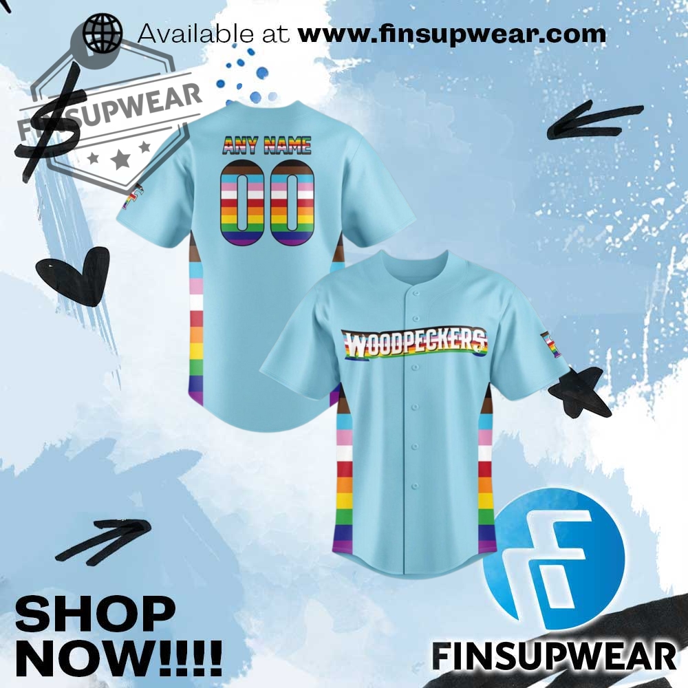 Fayetteville Woodpeckers Pride Night Limited Edition Baseball Jersey 1 Fayetteville Woodpeckers Pride Night Limited Edition Baseball Jersey