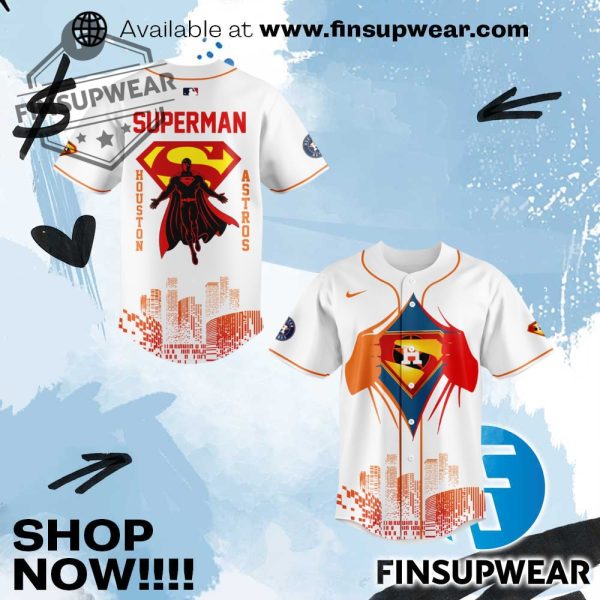 Houston Astros Superman Night Special Limited Edition Baseball Jersey finsupwear 1