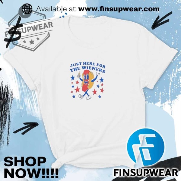 Hotdog Just Here For The Wieners Shirt finsupwear 1