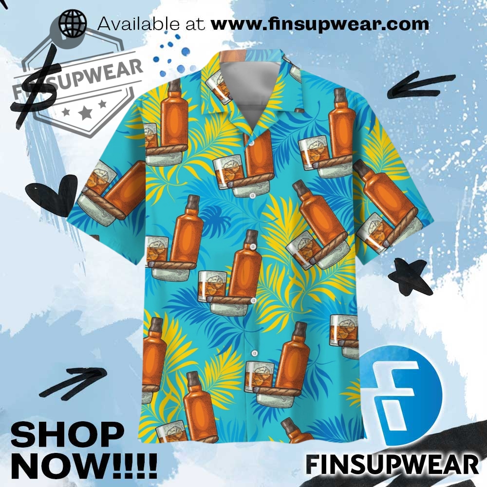Cigar With Glass Hawaiian Shirt
