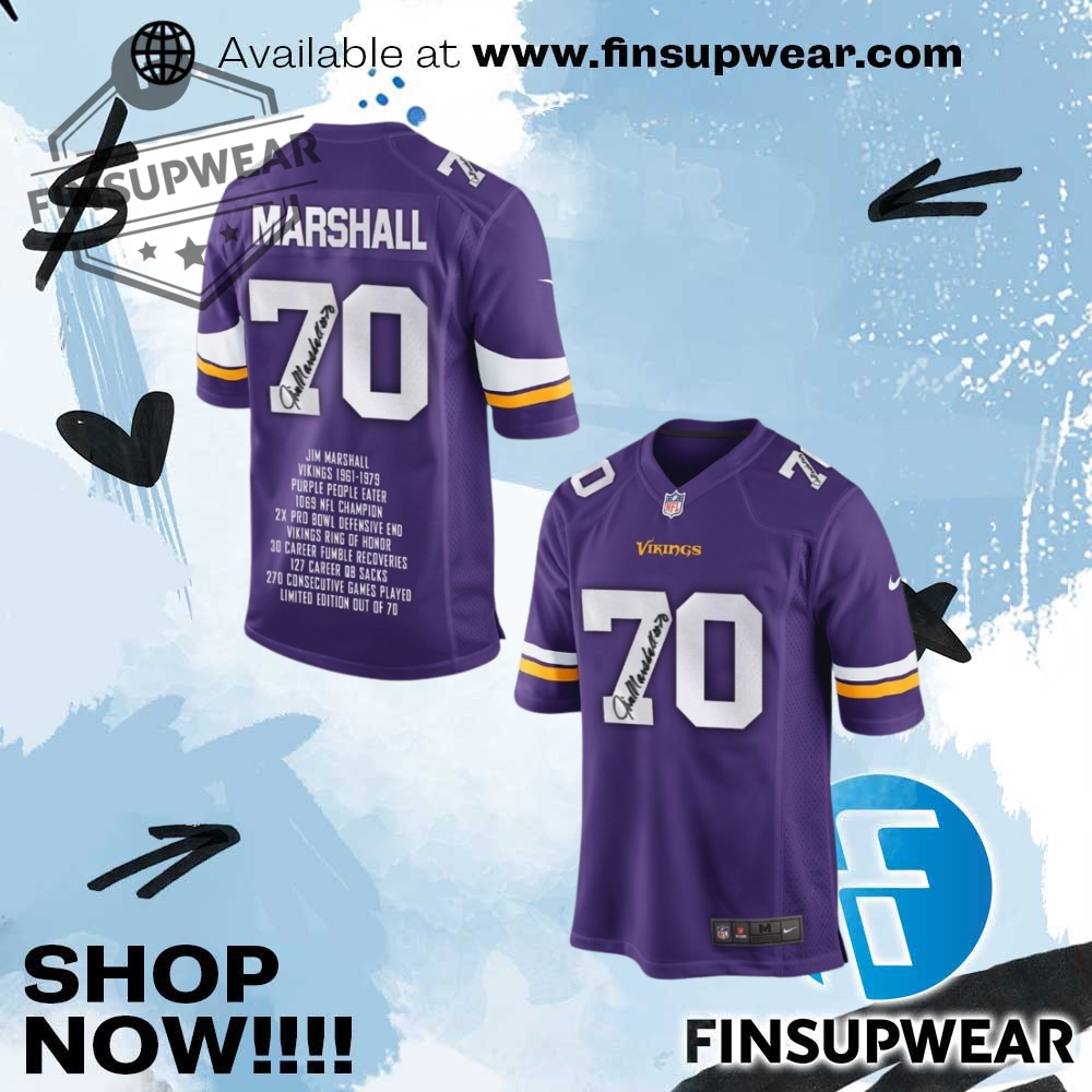 Jim Marshall Minnesota Vikings Football Jersey 1 Jim Marshall Minnesota Vikings Football Jersey