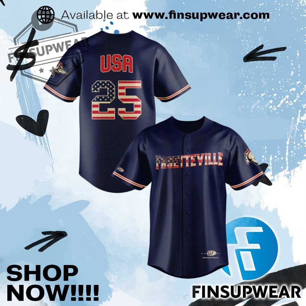 Fayetteville Woodpeckers 2025 Patriotic Night Limited Edition Baseball Jersey 1 Fayetteville Woodpeckers 2025 Patriotic Night Limited Edition Baseball Jersey