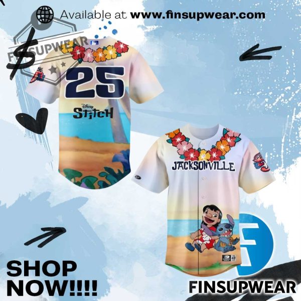 Jacksonville Jumbo Shrimp X Lilo Stitch Limited Edition Baseball Jersey finsupwear 1