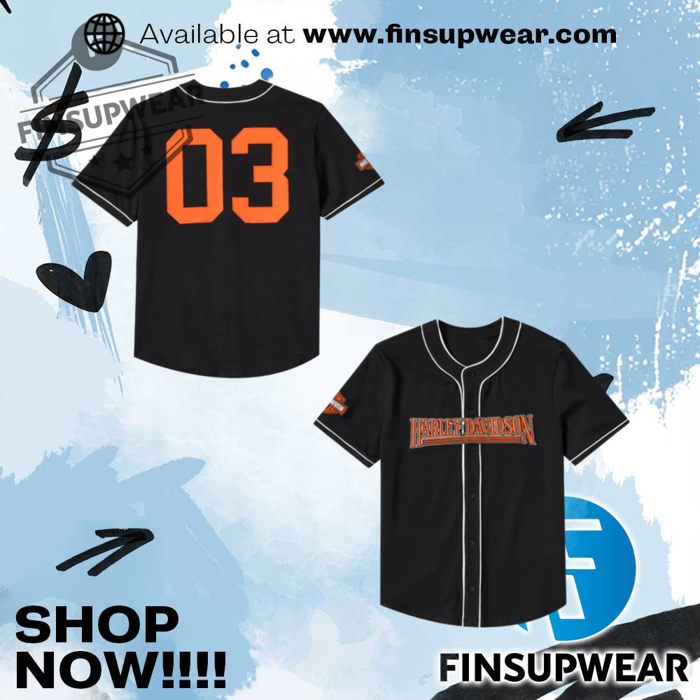 Harley Davidson Store Merch Mens 03 Baseball Jersey