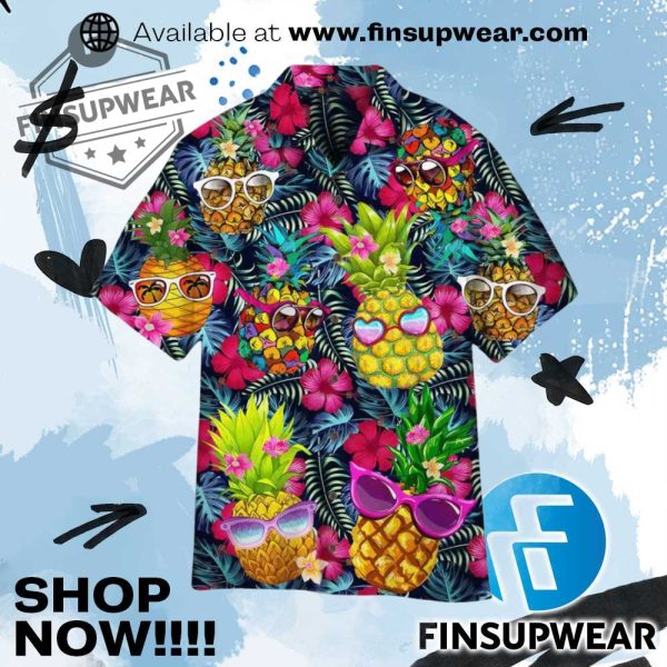 Tropical Pineapple Hawaiian Shirt finsupwear 1