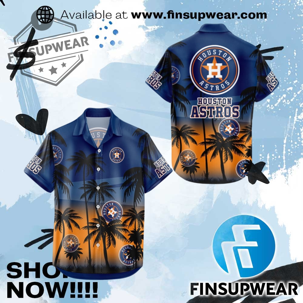 Houston Astros Vintage Night Coconut Tree Hawaiian Shirt 1 Houston Astros Vintage Night Coconut Tree Hawaiian Shirt