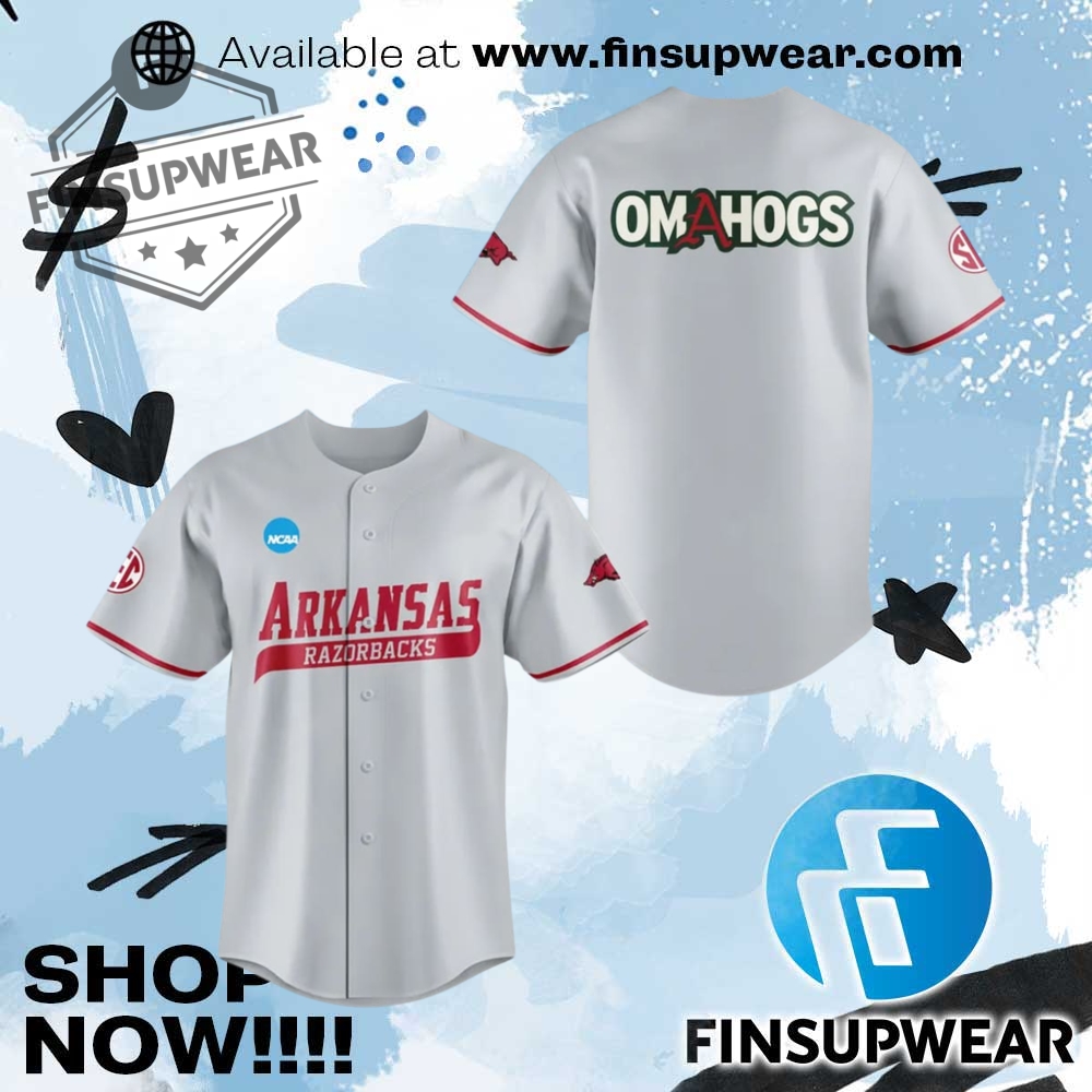 Arkansas Baseball Omahogs 2025 Ncaa Champion Jersey 1 Arkansas Baseball Omahogs 2025 NCAA Champion Jersey