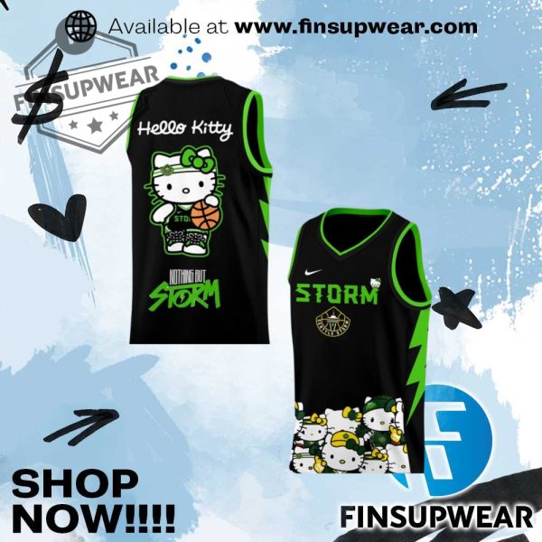 Seattle Storm X Hello Kitty Night 2025 Special Edition Basketball Jersey finsupwear 1