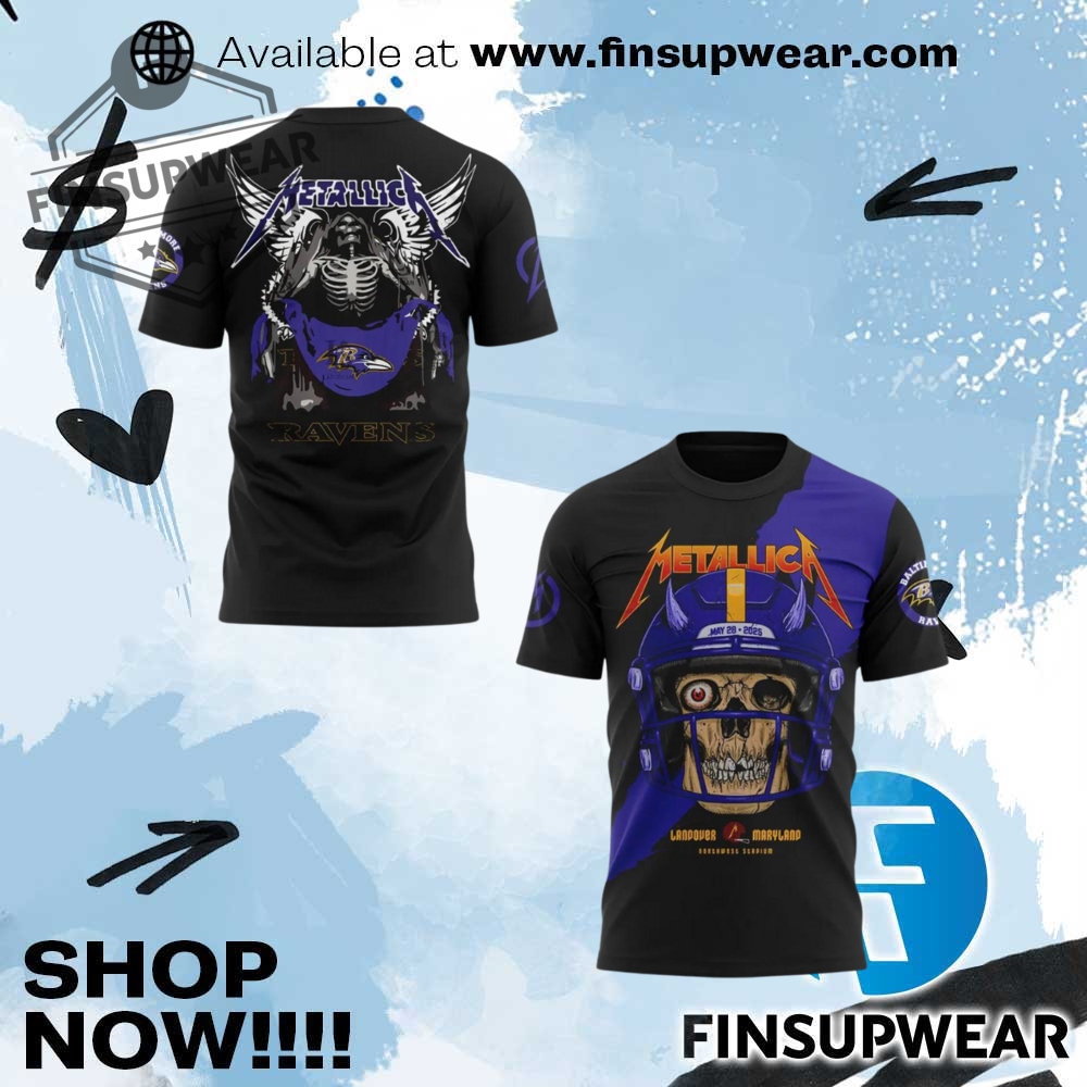 Baltimore Ravens X Metallica M72 World Tour Shirt 1 Baltimore Ravens x Metallica M72 World Tour Shirt