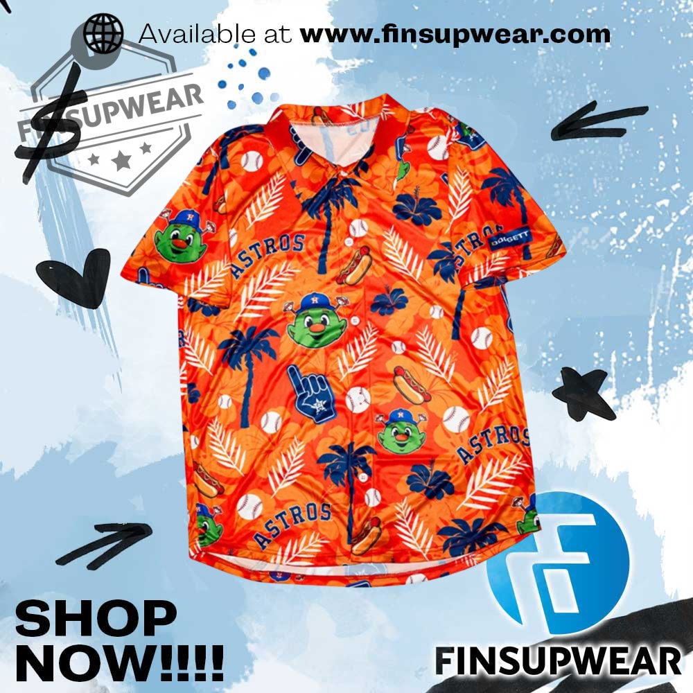 Astros Orange Hawaiian Shirt