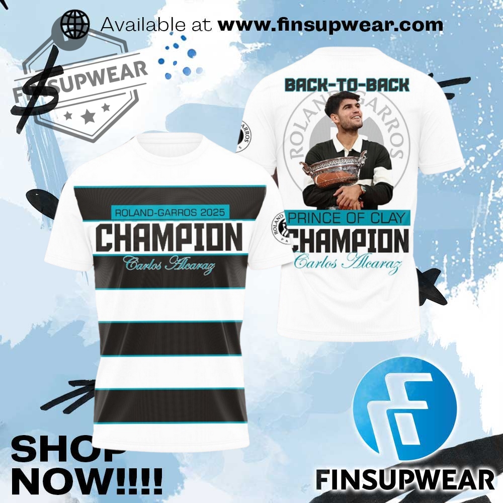 Carlos Alcaraz Roland Garros 2025 Champions Shirt 1 Carlos Alcaraz Roland Garros 2025 Champions Shirt