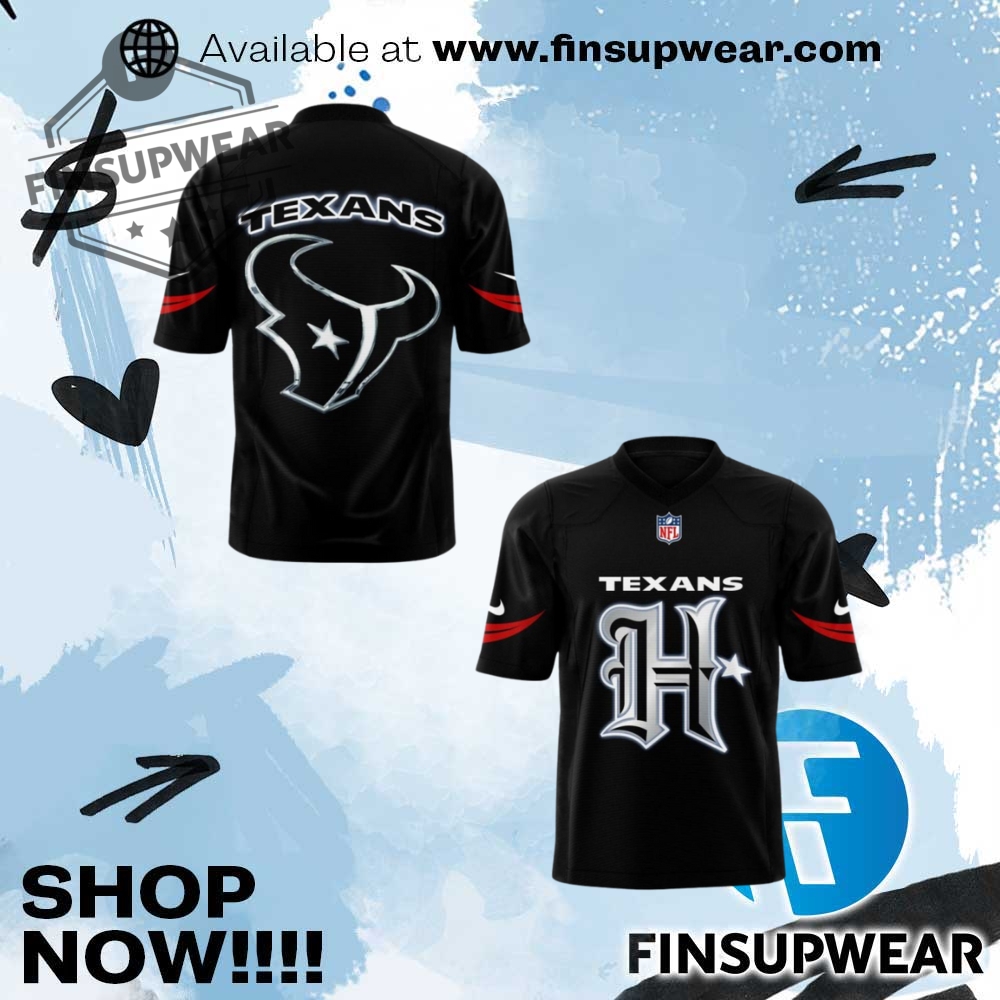 Houston Texans Nfl Uniform Battle Black Football Jersey 1 Houston Texans NFL UNIFORM Battle Black Football Jersey