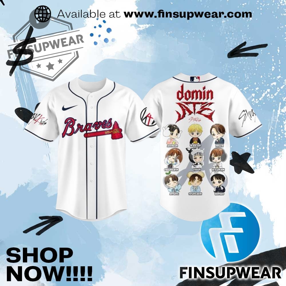 Atlanta Braves Stray Kids Dominate Tour 2025 Jersey 1 Atlanta Braves Stray Kids Dominate Tour 2025 Jersey