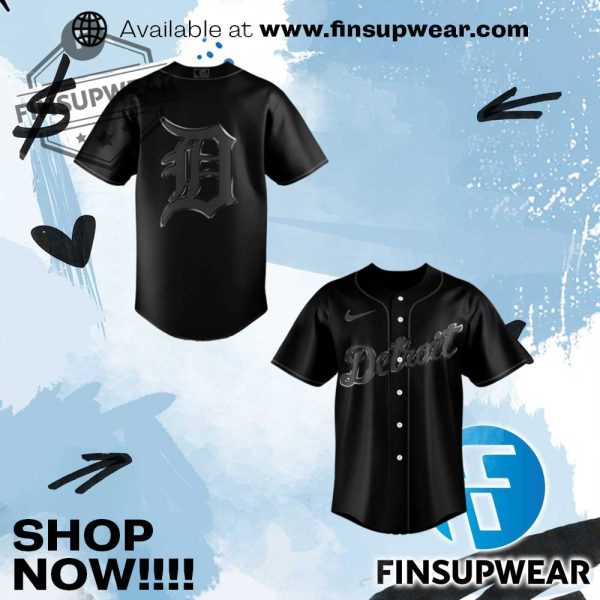 Detroit Tigers Back In Black Special Baseball Jersey finsupwear 1