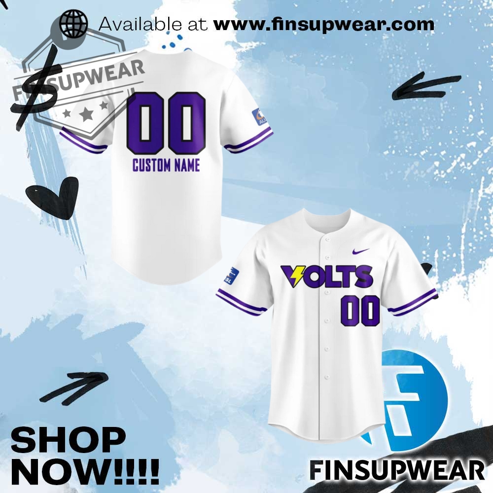 Volts Softball New Uniform Personalized White Baseball Jersey 1 VOLTS Softball New Uniform Personalized White Baseball Jersey