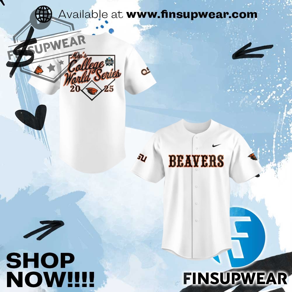 Oregon State Beavers Mens College World Series 2025 Baseball Jersey 1 Oregon State Beavers Men’s College World Series 2025 Baseball Jersey