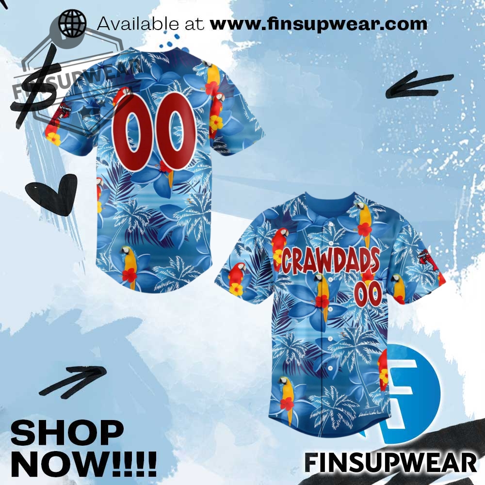 Hickory Crawdads Margaritaville Night Limited Edition Baseball Jersey 1 Hickory Crawdads Margaritaville Night Limited Edition Baseball Jersey
