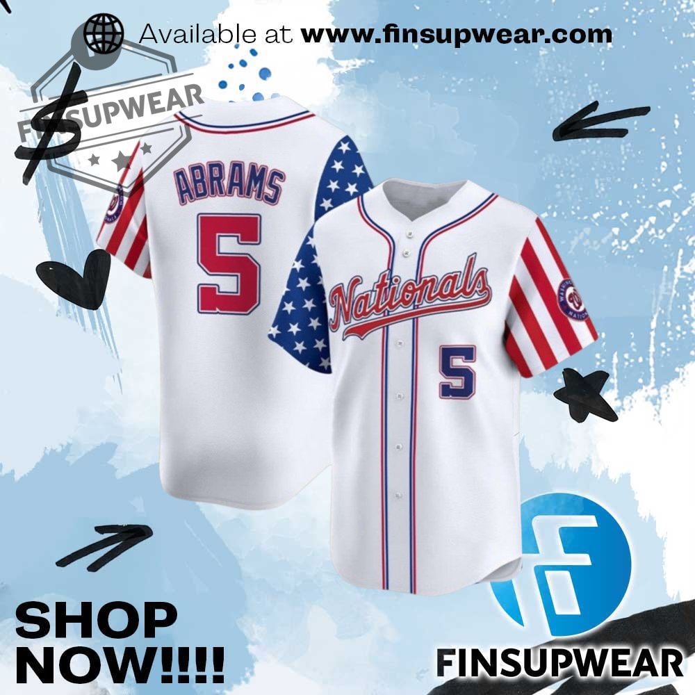 2025 Nationals Abrams Stowers Fouth Of July Jersey 1 2025 Nationals Abrams Stowers Fouth Of July Jersey