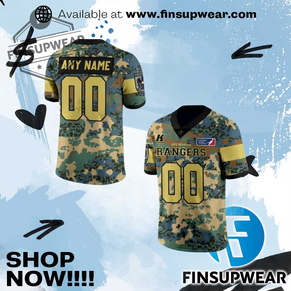 Modling Rangers Salute To Service 2025 Camo Football Jersey 1 Modling Rangers Salute to Service 2025 Camo Football Jersey