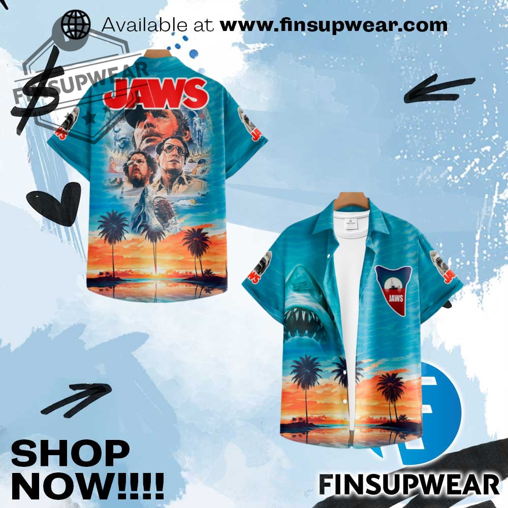 Jaws 50Th Anniversary Hawaiian Shirt 1 Jaws 50th Anniversary Hawaiian Shirt