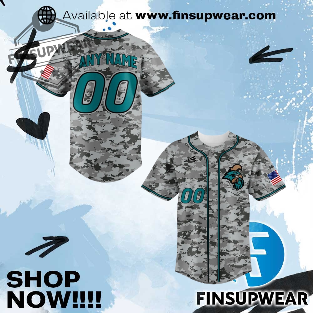 Coastal Carolina University Special Edition Camo Baseball Jersey 1 Coastal Carolina University Special Edition Camo Baseball Jersey